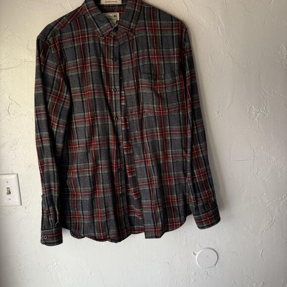 LL Bean Shirt Mens Small Plaid Flannel Button Down Slightly Fitted Cabin Outdoor - Picture 2 of 7